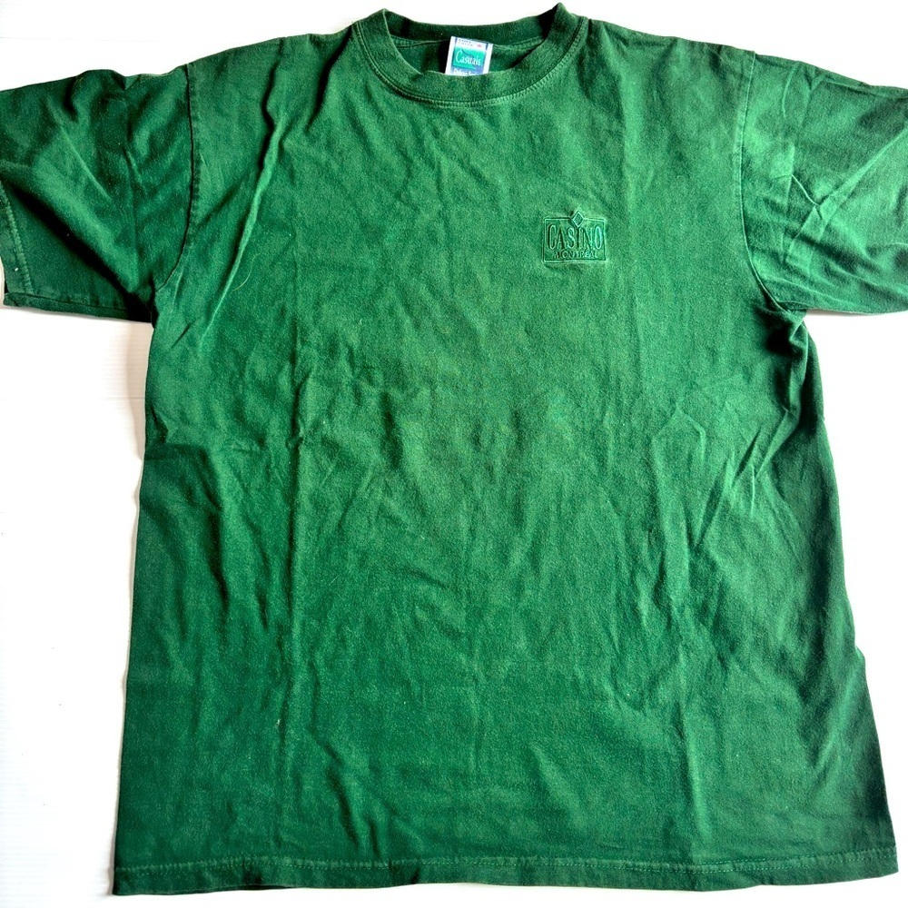 Vintage 90s Green Casino de Montreal T Shirt Mens Medium